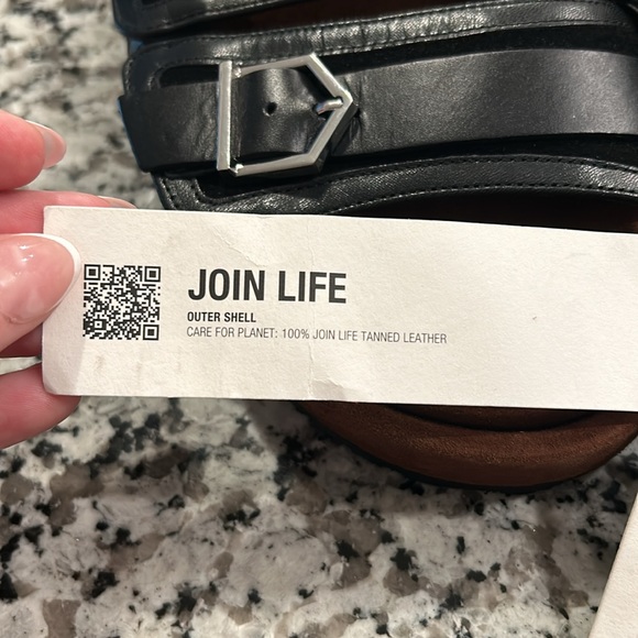 ZARA Srplus Spain Black Leather Buckle Slide Sandals - Picture 7 of 7